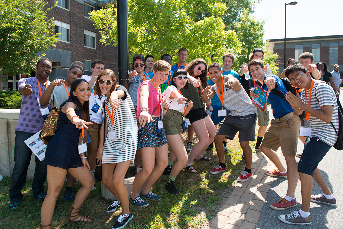 students at orientation